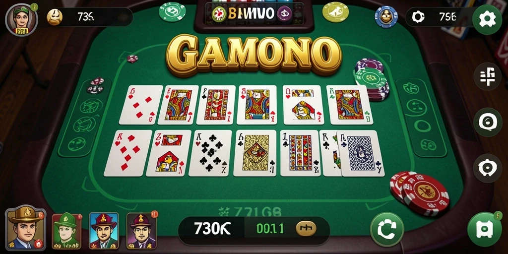 Gameplay seru <strong>73K</strong> dengan berbagai mode permainan domino.