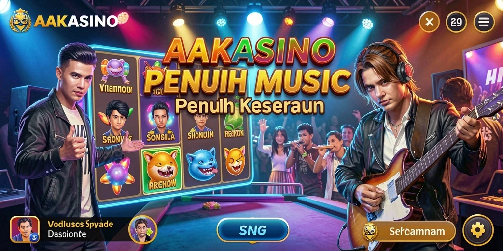 Gameplay AAKASINO yang seru dan interaktif dengan musik.