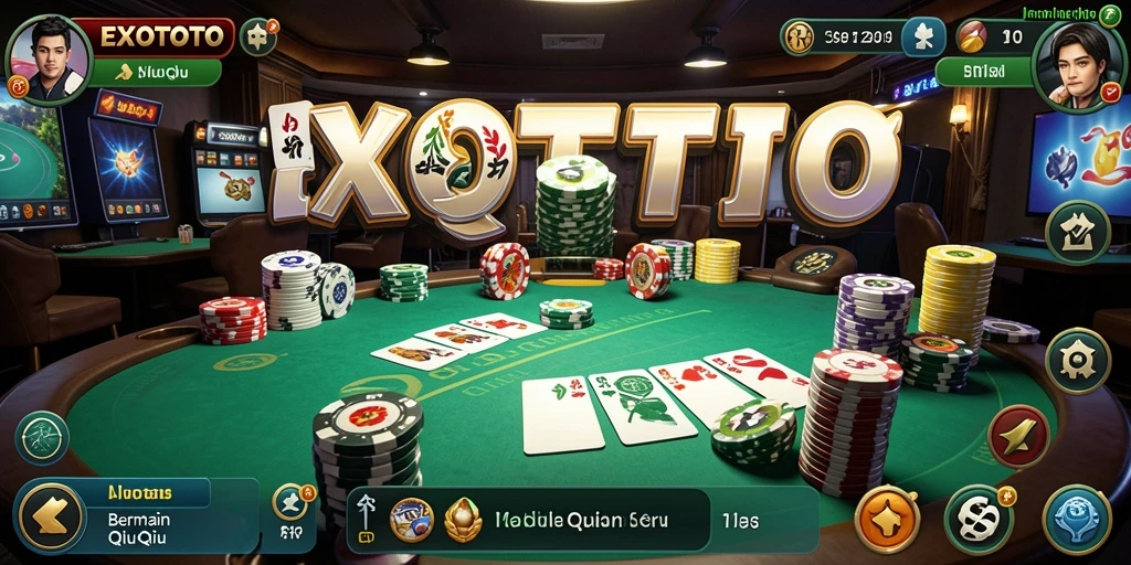 Screenshot gameplay EXOTOTO yang menampilkan aksi QiuQiu.