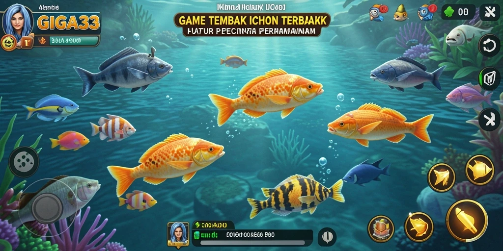 Tampilan menarik dari gameplay GIGA33 saat menangkap ikan.
