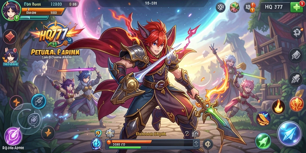 Tampilan gameplay HQ777 dengan karakter Anime yang keren.