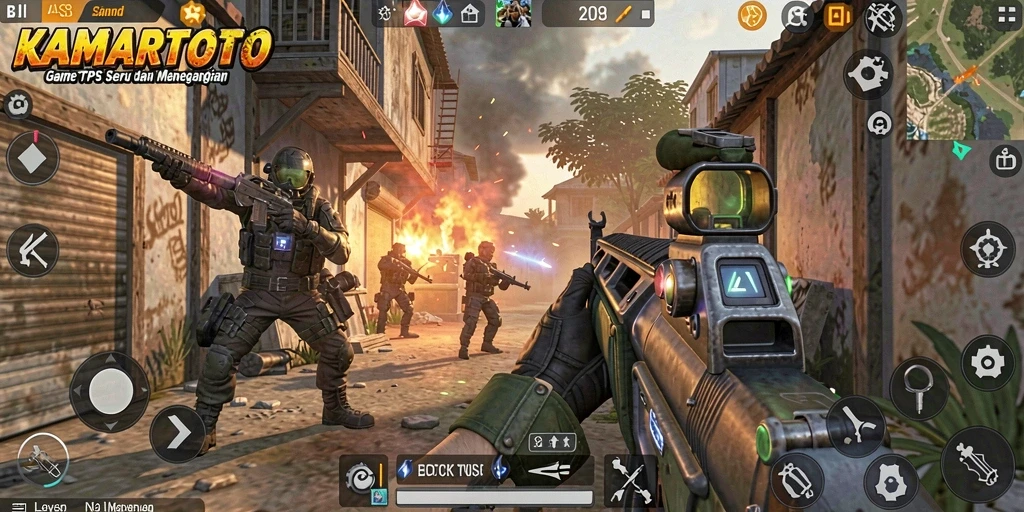 Screenshot utama KAMARTOTO menampilkan aksi gameplay seru