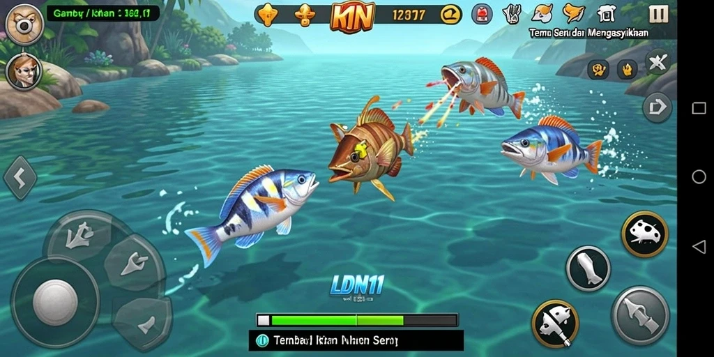 Tangkapan layar LDN11 menampilkan aksi seru menembak ikan.