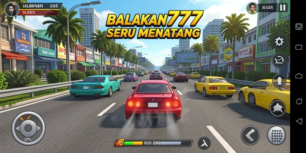 Gameplay Racing yang mendebarkan dan kompetitif di LENGKAP777.