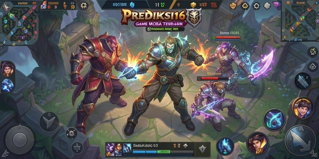 Screenshot menampilkan aksi mendebarkan di PREDIKSI168 dengan hero yang bertarung.
