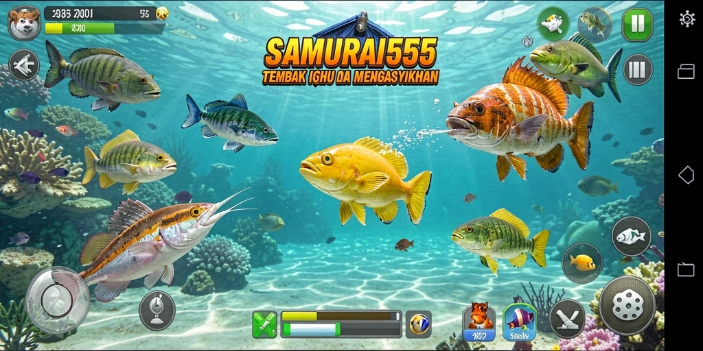 Tangkapan layar gameplay Tembak Ikan yang penuh warna dan seru.