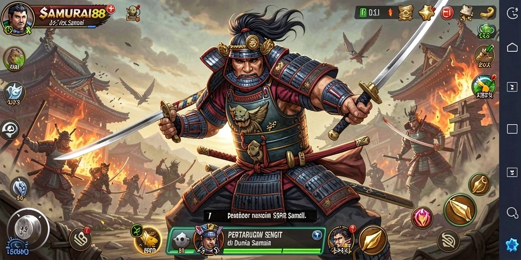 Gameplay menarik di SAMURAI88 dengan pertarungan samurai yang intens.
