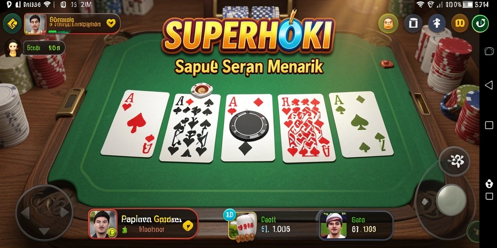 Screenshot menampilkan gameplay menarik dari SUPERHOKI Gaple.