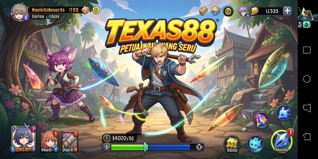 Screenshot gameplay TEXAS88 yang menampilkan aksi seru dalam dunia Anime.