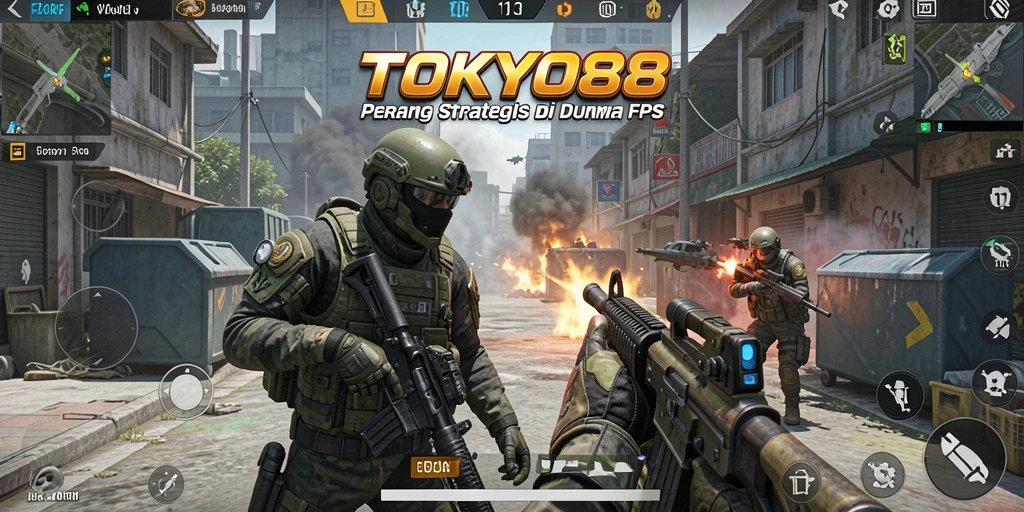 Tangkapan layar menampilkan aksi bertempur di TOKYO88 yang intens.